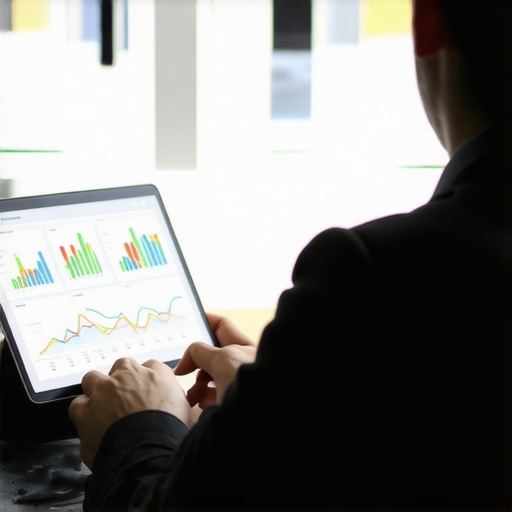 A person reviewing local SEO analytics and charts on a computer screen.