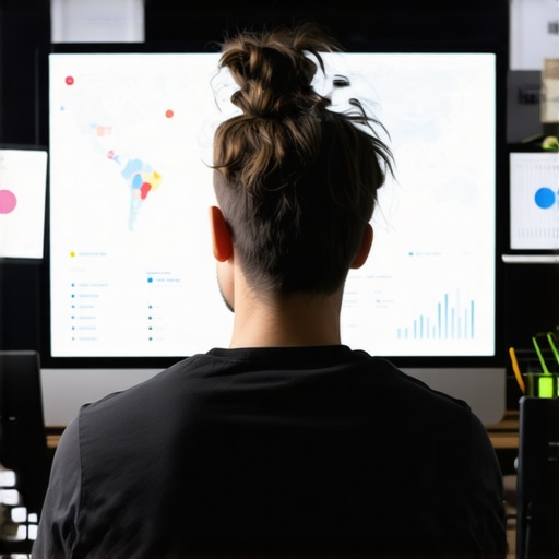 Person reviewing local SEO metrics on a computer screen with Google Maps and analytics graphs
