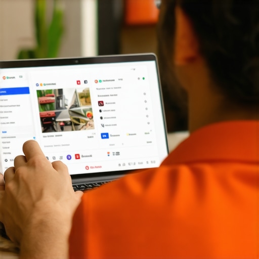 Small business owner uploading photos to Google Maps