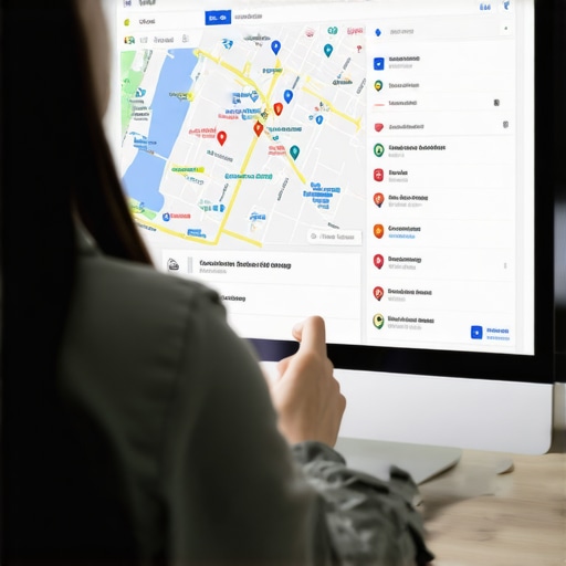 Person reviewing local business rankings on Google Maps via a computer