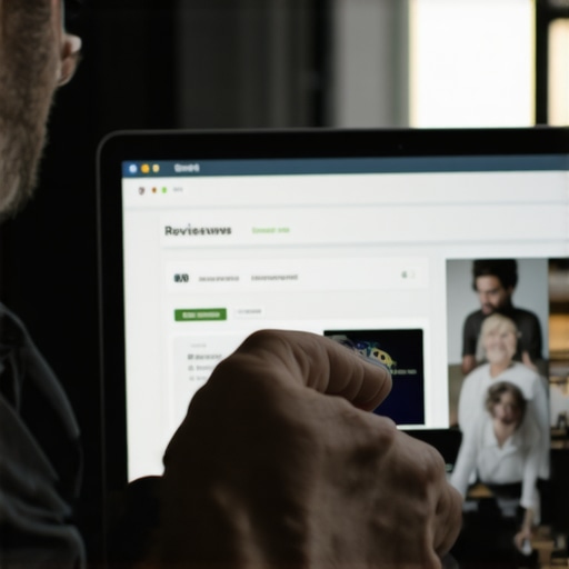 Active Engagement in Local SEO Business owner replying to reviews on a laptop, showing community interaction
