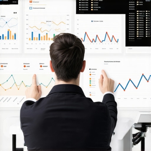 SEO expert reviewing local SEO performance with charts and digital tools