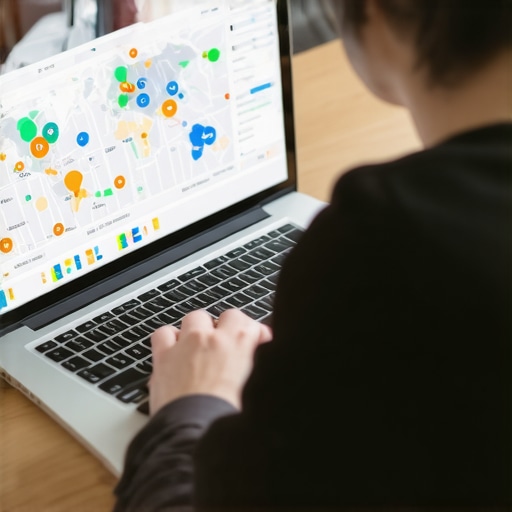 Person reviewing local SEO performance metrics on a laptop.