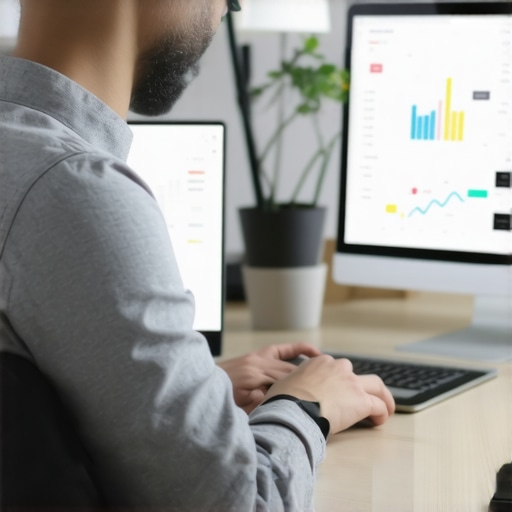 Person analyzing local SEO analytics on laptop for map ranking maintenance