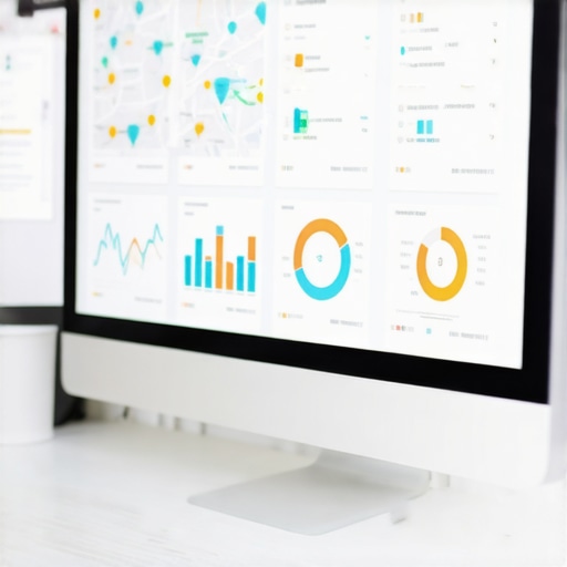 Workspace with SEO analysis tools and maps for ongoing local SEO maintenance